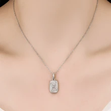 925 银镶嵌锆石戒指耳环项链套装，时尚设计，结婚礼物 - 白色 - 查看 7