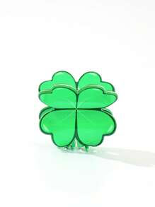 1 件纯色休闲可爱 PVC 圣帕特里克节三叶草发夹，中号，清新绿色，适合日常佩戴，四季皆宜 - 彩色 - 查看 9