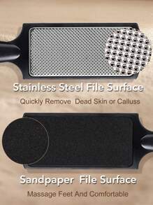 ANDVICTORY 1 件装足部清洁器脚锉脚锉硬皮老茧去除器不锈钢脚磨器足部护理修脚工具 - 黑色 - 查看 4