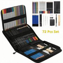 28/51/72/96/145 Packs Drawing Sketching Coloring Set, Include Professional Soft Core Colored Pencils, Sketch&Harcoal Pencils, Sketchbook, Art Tool Kit, Artists Student Gift Back To School