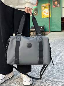 Fashionable Color Matching Large Capacity Handheld Shoulder Cross Shoulder Casual Short Term Travel Vacation Fitness Bag Tote Retro Travel Bag