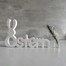 Moule en silicone en forme de lettres de Pâques, moule en plâtre et en résine pour lapin, lettre anglaise, décoration pour la maison, fait-main