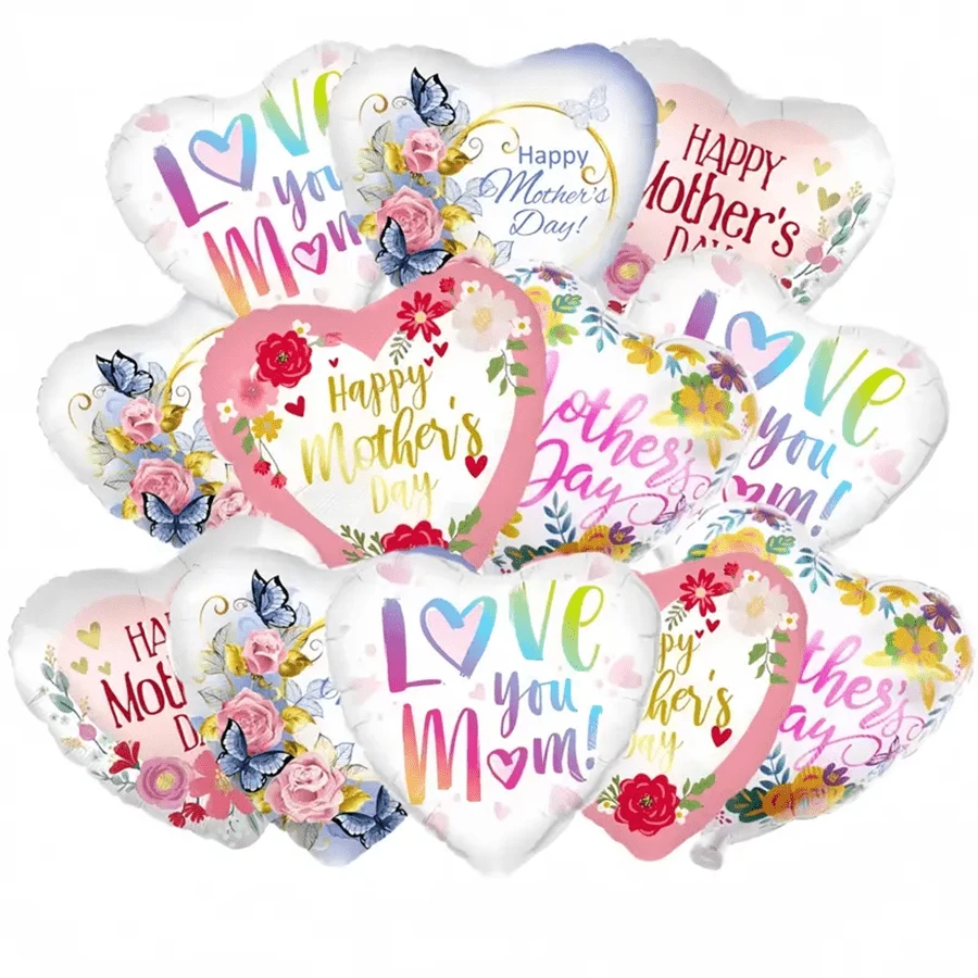 10/20 件母亲节快乐气球，17 英寸“我爱你妈妈”气球，母亲节生日派对装饰品 - 彩色 - 查看 1