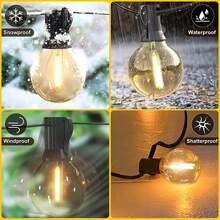 G40 Outdoor String Lights, LED Patio Garden String Lights, Suitable For New Year, Street, Patio, Christmas, Camping, Party Decoration