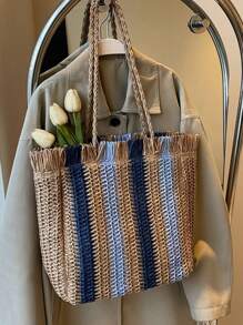 Large Capacity Woven Tote Bag For Women