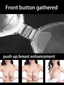 1 zestaw grubych przezroczystych wkładek samoprzylepnych do biustonosza, niewidoczne silikonowe wkładki do biustonosza bez ramiączek do sukienek z głębokim dekoltem, do użytku latem