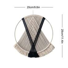 1 szt. ręcznie robiona makrama ścienna, boho styl minimalistyczny okrągły gobelin ścienny
