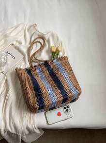 Large Capacity Woven Tote Bag For Women