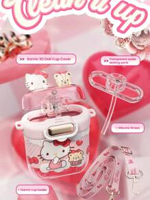 Sanrio Sanrio (17,59 oz/520 ml) Dubbele drinkfles Waterfles Geen BPA - Hoge temperatuurbestendigheid - Nieuw materiaal TRITAN - Voor sport, kantoor, kamperen, voor vriendin, voor verjaardag, kind, voor Kerstmis