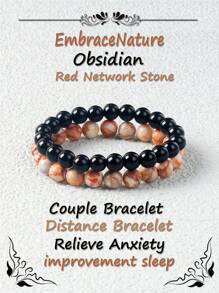 2pcs/Set Natural Stone Bracelet Amethysts Fluorite Green Aventurine Turquois 8mm Beads Bracelet Set