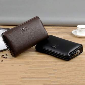 Long Leather Wallet Clutch Bag Large Size Business Handbag Phone Card Holder Protector, Suitable For Men As Father's Day, Son, Husband, Boyfriend Gift. Anti-Theft Password Lock, Big Capacity Business Clutch Bag. Suitable For Teen Summer Casual Outdoor Athletic Or Vacation Travel Or Graduation Gifts Or Birthday Dress Accessories