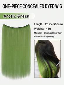 20inch One Piece 4 Card Wig Piece Multicolor Party Bright Vivid For Long Straight Hair Synthetic Color Wig Music Festival Halloween Party