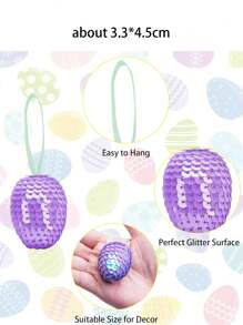 1/3/6/9 stuks glitterpaaseieren om op te hangen, kleurrijke paasei-ornamenten met pailletten, glanzende hangende eieren van schuimrubber, decoraties voor de paasboom, doe-het-zelf voor feestjes