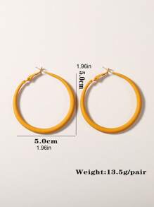 1 paar minimalistische stijl geometrische opengewerkte geschilderde dames hoepeloorbellen, dagelijks en als cadeau