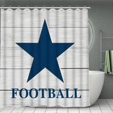 4pcs Waterproof Blue Star Shower Curtain And Toilet Floor Mat Three Piece Set With 12 Shower Curtain Hooks, Modern Home Decoration, Beautiful Housewarming Gift Bathroom Decor Fall Decor Bathroom Accessories Back To School