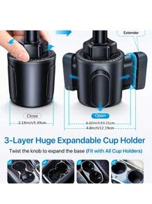 超稳定磁性车载手机支架，适用于所有智能手机的防滑手机支架，轻松单手操作 - 黑色 - 查看 8