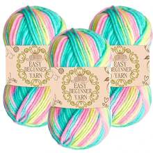 3 Bundles 5-Ply Gradient Color Acrylic & Wool Blended Yarn, Suitable For DIY Crochet And Knitting Sweaters, Scarves, Hats, 50g*3