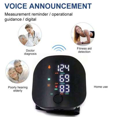 Rechargeable Wrist Blood Pressure Monitor, Automatic Smart Electronic Blood Pressure Meter, Stores Measurement Data, Measures Blood Pressure For Two People, Rechargeable Touch Blood Pressure Monitor