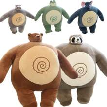 Tiny Head Teddy Bear Pillow Stuffed Small Head Big Muscle Body Raccoon Frog Elephant Boyfriend Hug Pillow Chair Cushion Birthday