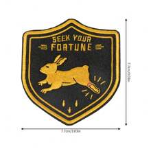 1pc Embroidery Cartoon Rabbit "Find Your Fortune" Iron-On Patch Applique
