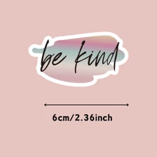 “BE KIND”乙烯基贴纸、水瓶贴纸、秋季善待贴纸、手机贴纸、善待贴纸、粉彩贴纸、引言贴纸、透明贴纸、Kindle - 彩色 - 查看 7