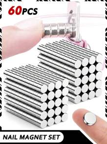 10/15/25/35/60Pcs Strong Round Multi-Functional Magnet & Cylinder Shaped Manicure Magnet For Diy Cat Eye Nails, Suitable For Use With Tweezers, Nail Magnets For Nail Cutter, Small Magnets, Round For Refrigerator, Cylinder, Fridge, Office, Whiteboard, Little Miniature Tiny Mini For Crafts, Small Refrigerator Magnets, Small Magnets For Crafts, Magnets For Nail Clippers