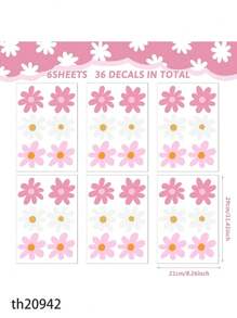 36pcs Creative Bohemian Home Decorations Daisy Wall Decal Flower Vinyl Wall Decals Daisy Decals Floral Decals Peel And Stick Daisy Stickers For Kids Nursery Wall Art Bedroom Living Room(Size:8.26*11.41in*6 Sheets) - Multicolor - View 12