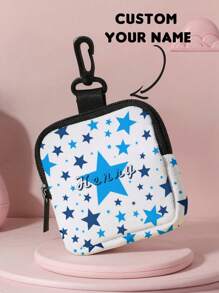 1pc Customizable Name Coin Pouch, Suitable As Girls/Boys Multipurpose Pouch, Compact & Lightweight, Ideal Gift For Friends And Family, Perfect For Birthday, Children's Day - Multicolor - View 1