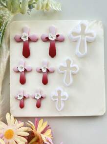 Paaskruis Polymeerklei Snijders, Polymeerklei Snijders voor DIY Oorbellen Sieraden Maken, 3D Geprinte Klei Snijder Gereedschappen voor Paascadeaus