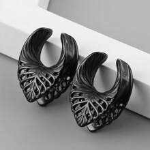 2 piezas de pendientes perforados con diseño de esqueletos estilo punk, expansores, dilatadores de acero inoxidable, joyería corporal para hombres y mujeres