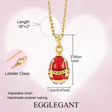 EGGLEGANT 1 pieza Delicado colgante de huevo esmaltado, collar con colgante simple, joyería para mujeres para uso diario, regalo de Pascua o aniversario