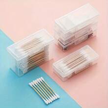 1pc Portable Small Storage Box Made Of Plastic, Designed For Organizing Swabs, Jewelry, Hairpins, And Pills, Featuring A Lid For Multifunctional Use At Home And During Travel.