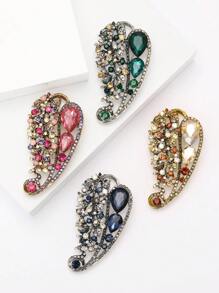 Spilla vintage a forma di foglia traforata e con strass, accessori per abiti da donna, spilla per vestiti, per feste, banchetti e regali