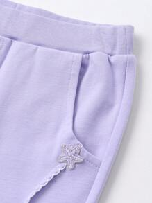 Annil Children's Wear Girls Little Children Seven Points Knitted Pants Micro Cropped Pants Summer