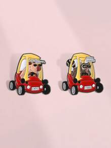 2 Piezas Pines de esmalte con diseño de personajes de dibujos animados de Capibara, Ganso y Mapache - Prendedores creativos y lindos de Animales OK, los puedo sacar - Regalos de joyería para mochila y solapa