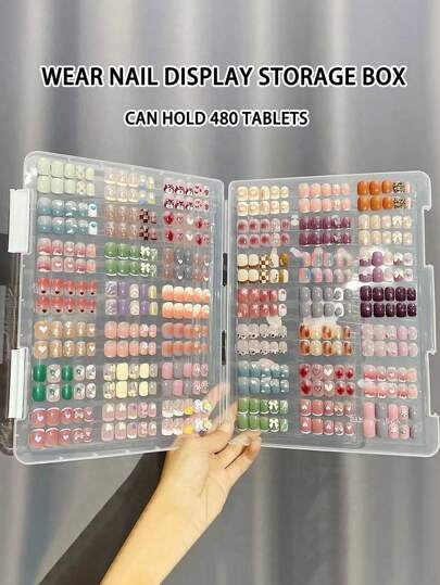 大容量透明美甲收纳盒 - 防尘、便携式美甲贴片及配件收纳盒、珠宝盒、化妆刷收纳袋、化妆刷架、香水收纳盒、化妆包，女士礼物、圣诞礼物、女士送礼佳品