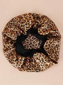 1pc Color Dreadlock Narrow Braid Cap, Minimalist Casual Daily Wear - Leopard Print - View 2