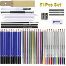 28/51/72/96/145 Packs Drawing Sketching Coloring Set, Include Professional Soft Core Colored Pencils, Sketch&Harcoal Pencils, Sketchbook, Art Tool Kit, Artists Student Gift Back To School