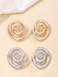 Huge Tomato 1 Pair Of Statement Spiral Earrings With S925 Sterling Silver Pin | Geometric Drop Stud Earrings Retro | Vintage Boho Twisted Dangle Drop Earrings For Women Girls Gift