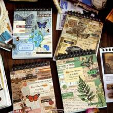 50 piezas, pegatinas vintage para tienda de campaña, material para manualidades, pegatinas para libros de arte, base de collage de película cortada, pegatinas vintage para regalo