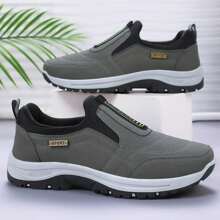 Zapatos de senderismo antideslizantes para hombre, zapatos deportivos ligeros de suela blanda, zapatos para caminar casuales - Gris - Ver 6