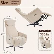 Merluxy Chenille Power Zero Gravity Recliner Chair For Adults – Electric Recliner With 270° Swivel, USB & Type-C Ports For Living Room & Home Office