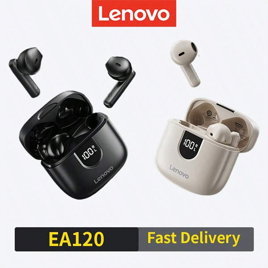 Lenovo 联想 EA120 真无线耳机，HIFI 级全景声音效，高分辨率音频，智能触控，游戏级低延迟芯片，超低延迟，符合人体工程学的舒适佩戴，入耳式设计