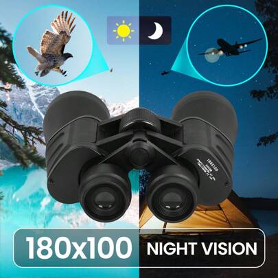 Day/Night 180x100 Military Zoom Powerful Binoculars Optics Hunting Camping+Case