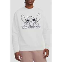 Disney Lilo & Stitch Unisex Adult Relaxed Sketch Sweatshirt (White)