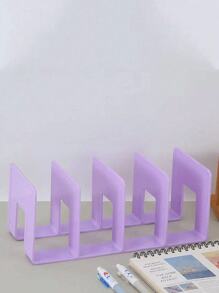 1/4 pièces Étagère à livres acrylique à 4 compartiments, serre-livres multifonctionnels, support pour livres, étagère de rangement de bureau, bibliothèque portable, supports de livres antichoc, étagères à livres, organisateurs de papeterie, compartiments indépendants, grandes ouvertures, convient pour la chambre, le salon, l'école, le dortoir, le bureau, la papeterie, les documents, la cuisine, la salle de bain