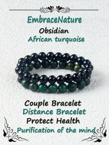 2pcs/Set Natural Stone Bracelet Amethysts Fluorite Green Aventurine Turquois 8mm Beads Bracelet Set