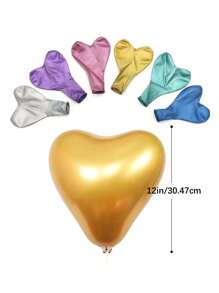 12inch 10Pcs Heart Shaped Wedding Balloon High Metal Latex Balloons Birthday Party Proposal Scene Decorated Purple Gold - Purple - View 2