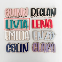 1 Stück personalisierter Namensmagnet, individueller Kühlschrankmagnet - Holz & Acryl individueller Magnet für Schule oder Büro Spind, Kühlschrank oder Whiteboard - Schulanfang, Präsentation von Kunstwerken auf dem Kühlschrank oder Kreuzfahrtschiff Tür Dekoration