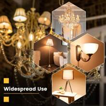 Clear Candle Small Edison Screw Cap SES E14 Lamp Light Bulbs 42W Bulbs Classic C35 Dimmable Screw In LED Replacement Light Bulb For Chandelier, Touch Lamp, Warm White 2700K, AC 220-240 V